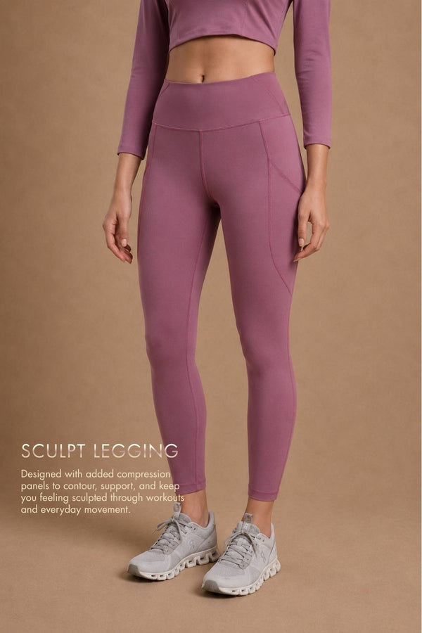 Carbon Sculpt Legging (2 Pockets) (Mellow Mauve)