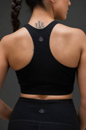 Organic Cotton Full Coverage Sports Bra (Carbon Black)