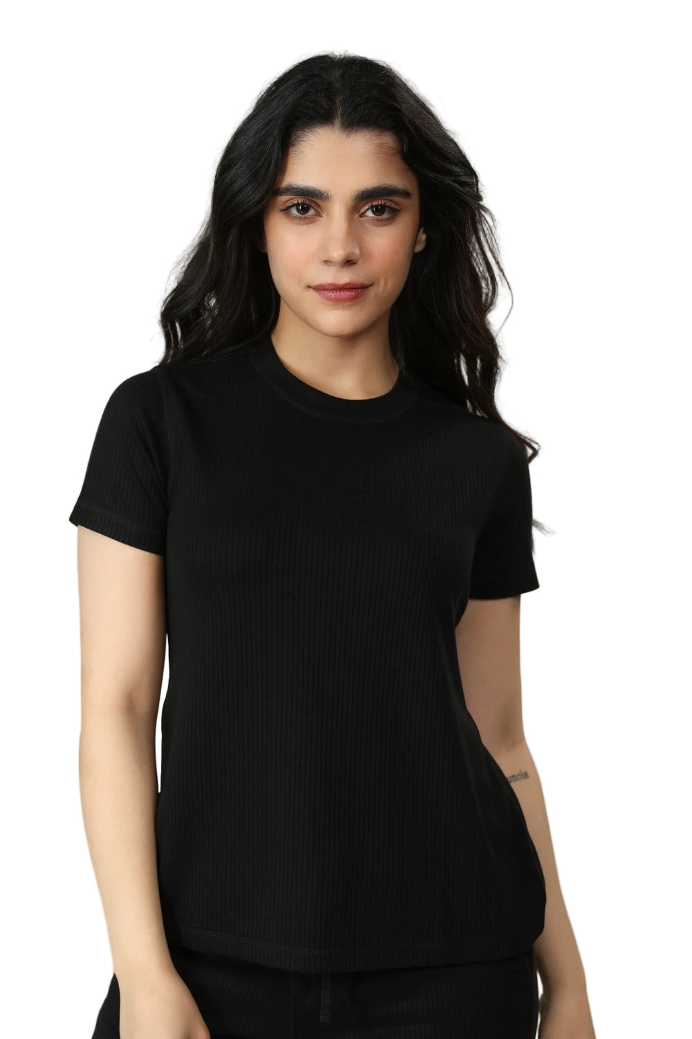 Tencel Ribbed Tee (Carbon Black)