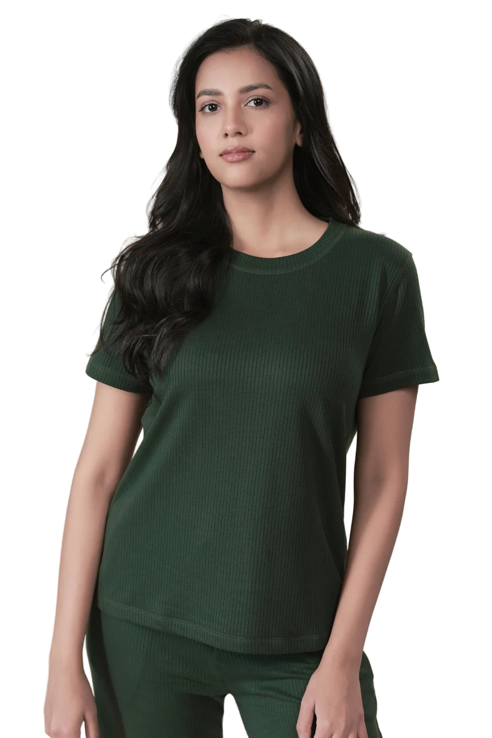 Tencel Ribbed Tee (Pine Green)