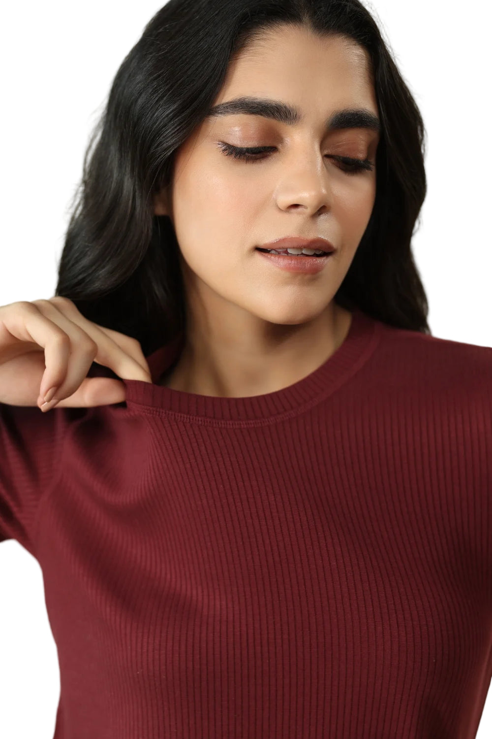 Tencel Ribbed Tee (Sangria)