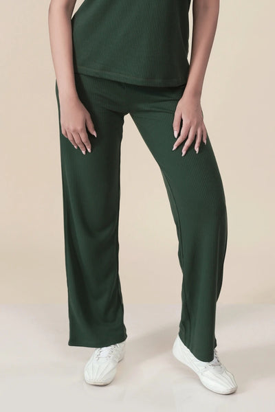 Ribbed Lounge Pants (Pine Green)