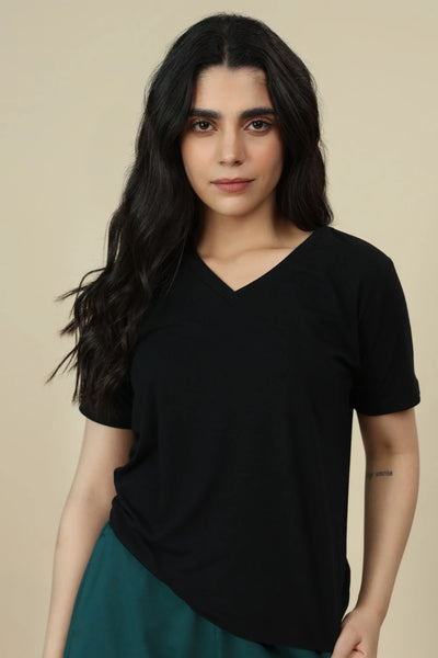 Bamboo V-Neck T-Shirt (Carbon Black)