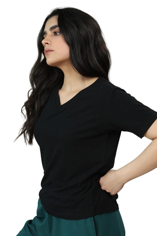 Bamboo V-Neck T-Shirt (Carbon Black)