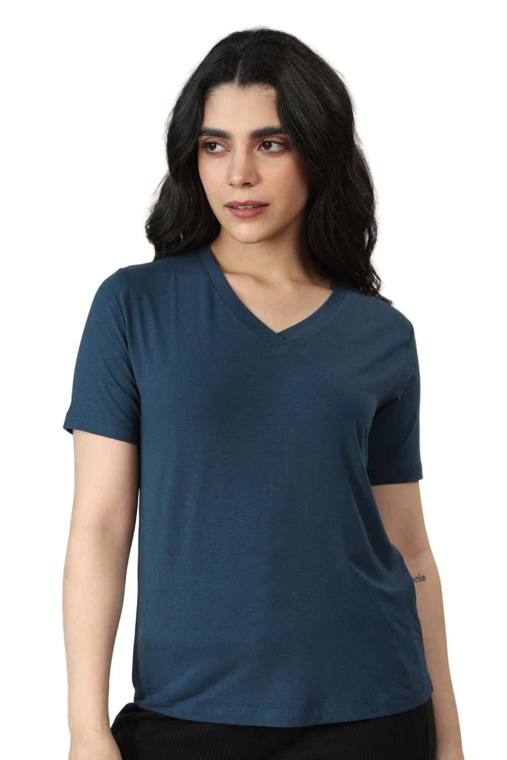 Bamboo V-Neck T-Shirt (Rustic Blue)