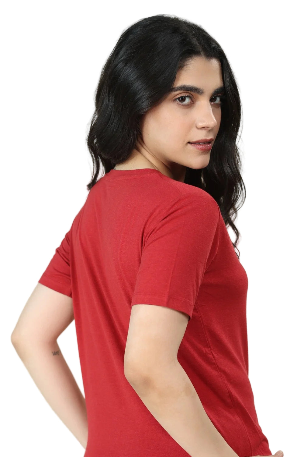 Bamboo V-Neck T-Shirt (Bold Red)