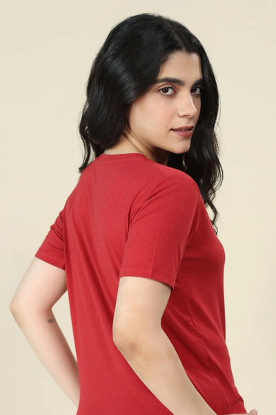 Bamboo V-Neck T-Shirt (Bold Red)