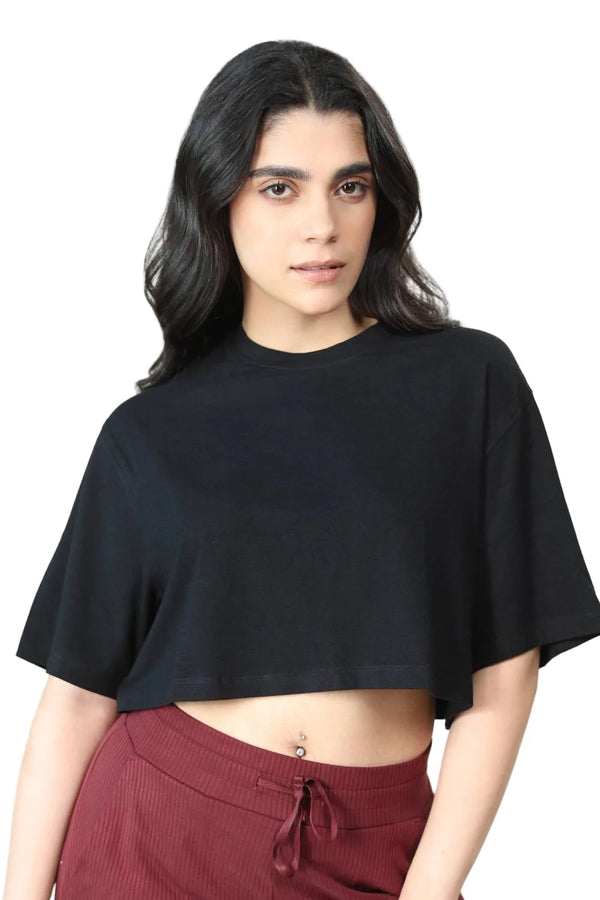 Bamboo Boxy Tee (Carbon Black)