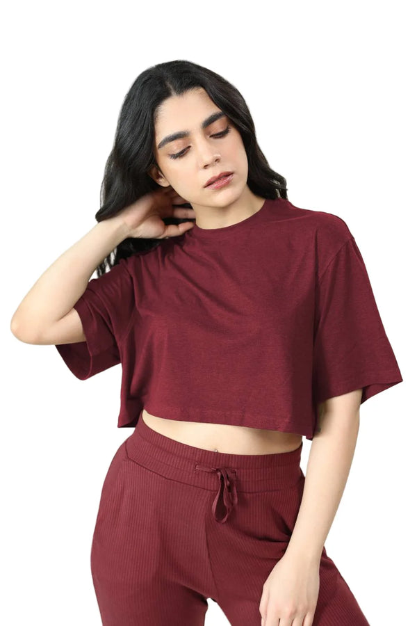Bamboo Boxy Tee (Bold Red)