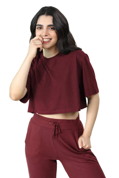 Bamboo Boxy Tee (Bold Red)