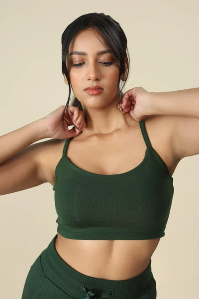 Bamboo Strappy Top (Pine Green)
