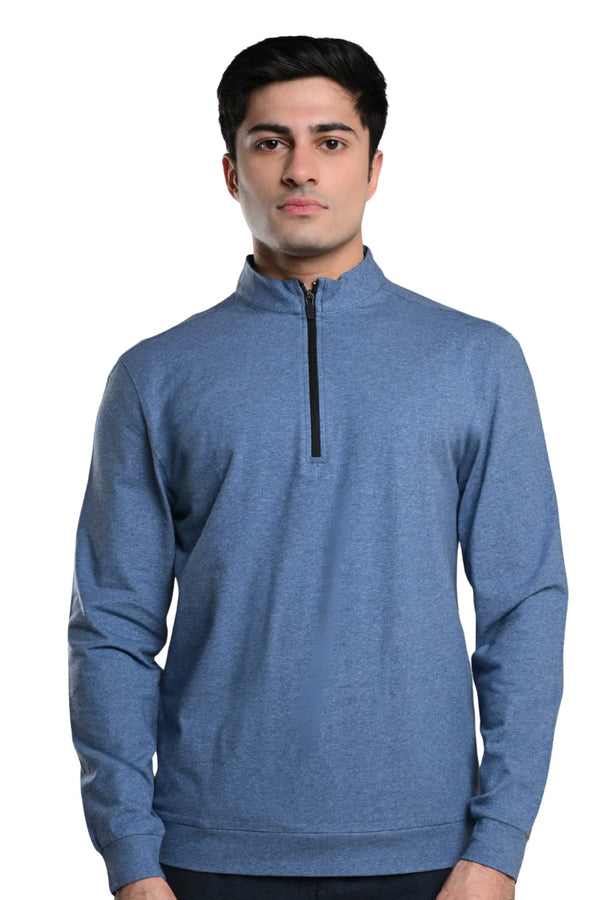 Quarter Zip Jacket (Light Blue Melange)