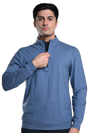 Quarter Zip Jacket (Light Blue Melange)