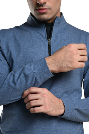 Quarter Zip Jacket (Light Blue Melange)