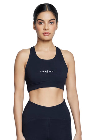 Essential Cotton Sports Bra (Carbon Black)