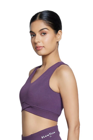 V-Neck Sports Bra (Plum)