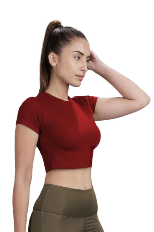 Bamboo Crop Top (Bold Red)