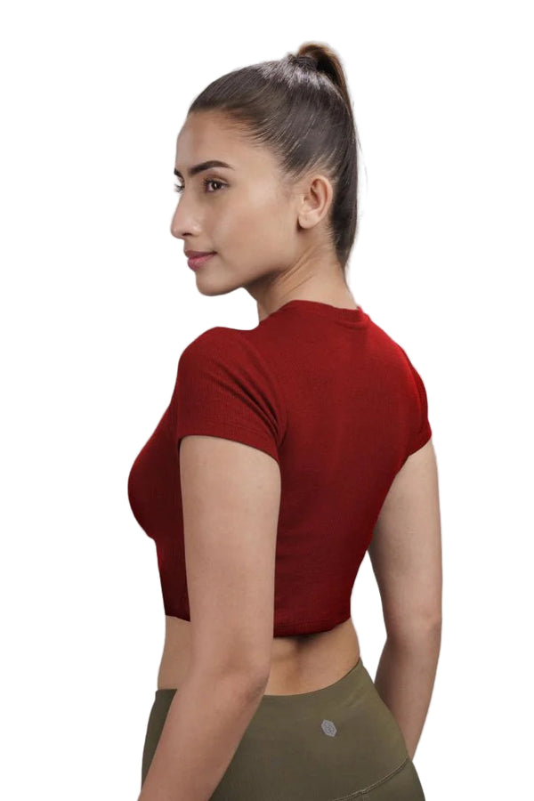 Bamboo Crop Top (Bold Red)