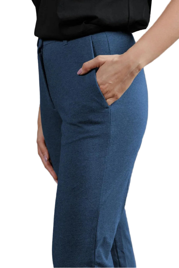 Women’s All Day Work Pants – SORONA® Stretch Trousers (220 GSM) (Denim Melange)