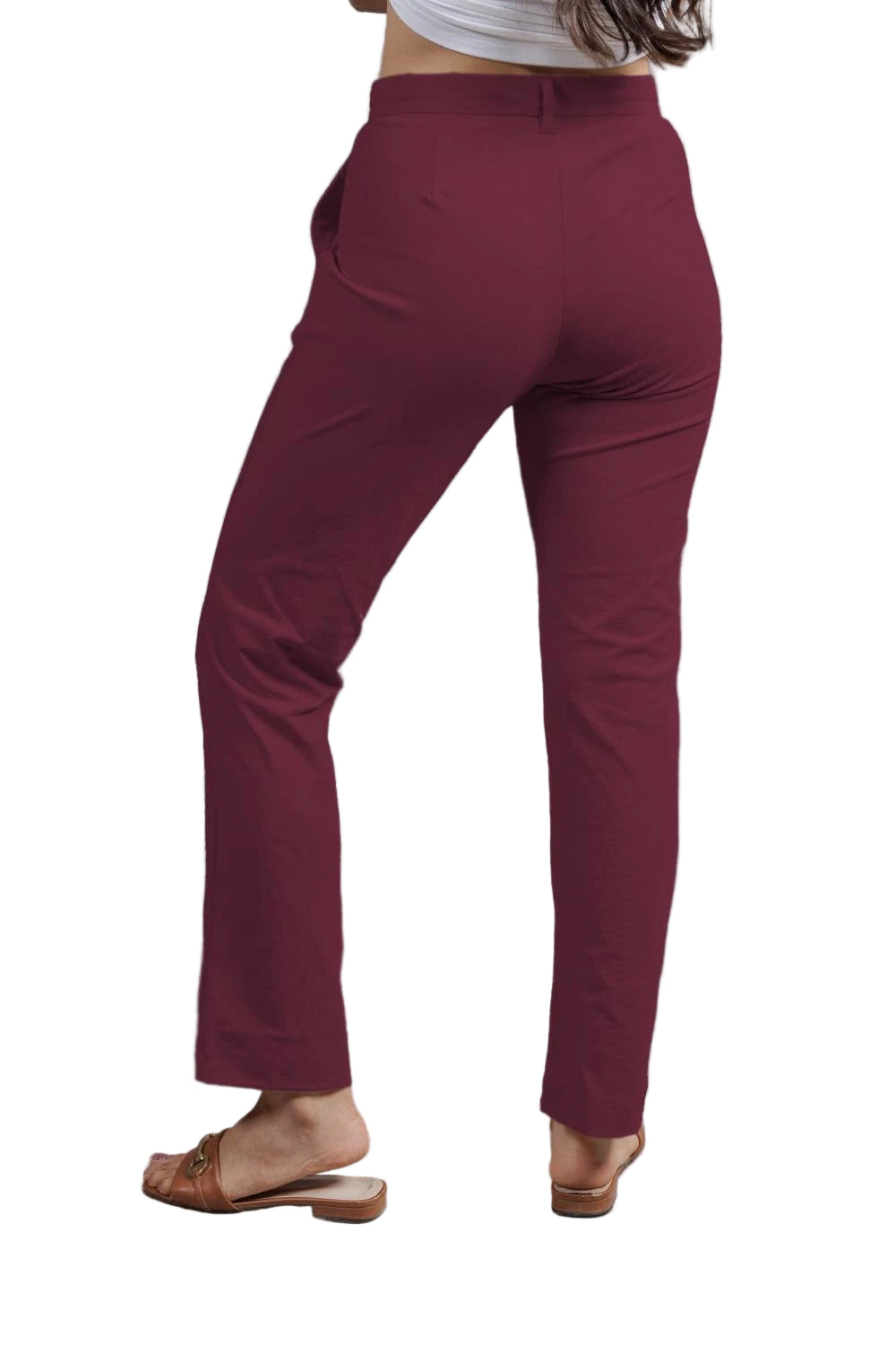 Women’s All Day Work Pants – SORONA® Stretch Trousers (220 GSM) (Sangria)