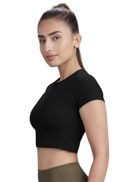 Bamboo Crop Top (Carbon Black)
