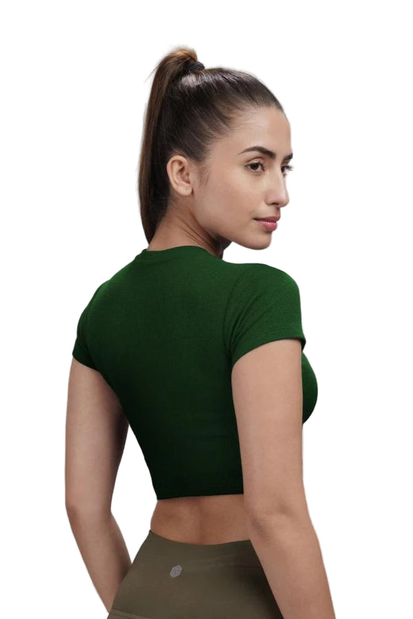 Bamboo Crop Top (Pine Green)