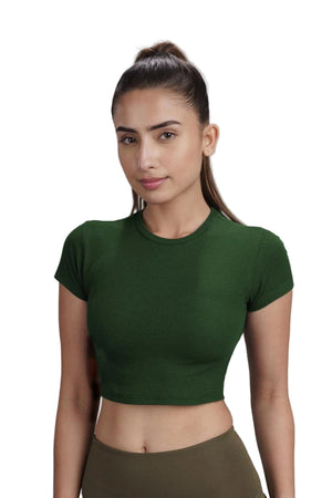 Bamboo Crop Top (Pine Green)