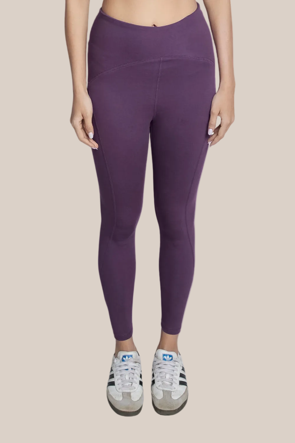 Organic Cotton High-Waist Leggings (Plum)