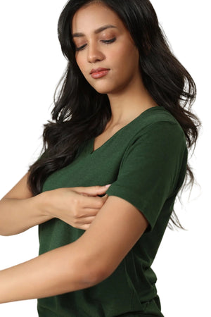 Bamboo V-Neck T-Shirt (Pine Green)