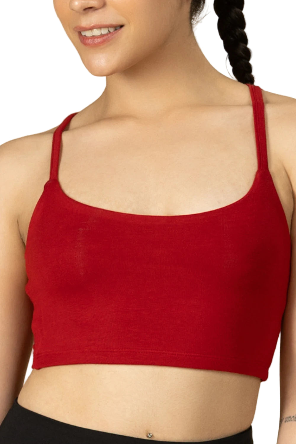 Bamboo Strappy Top (Bold Red)