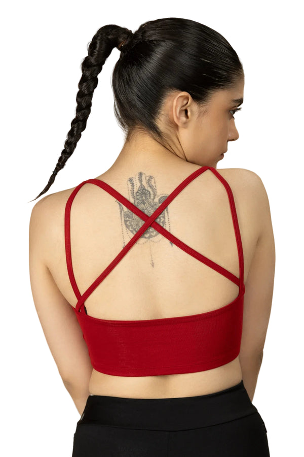 Bamboo Strappy Top (Bold Red)
