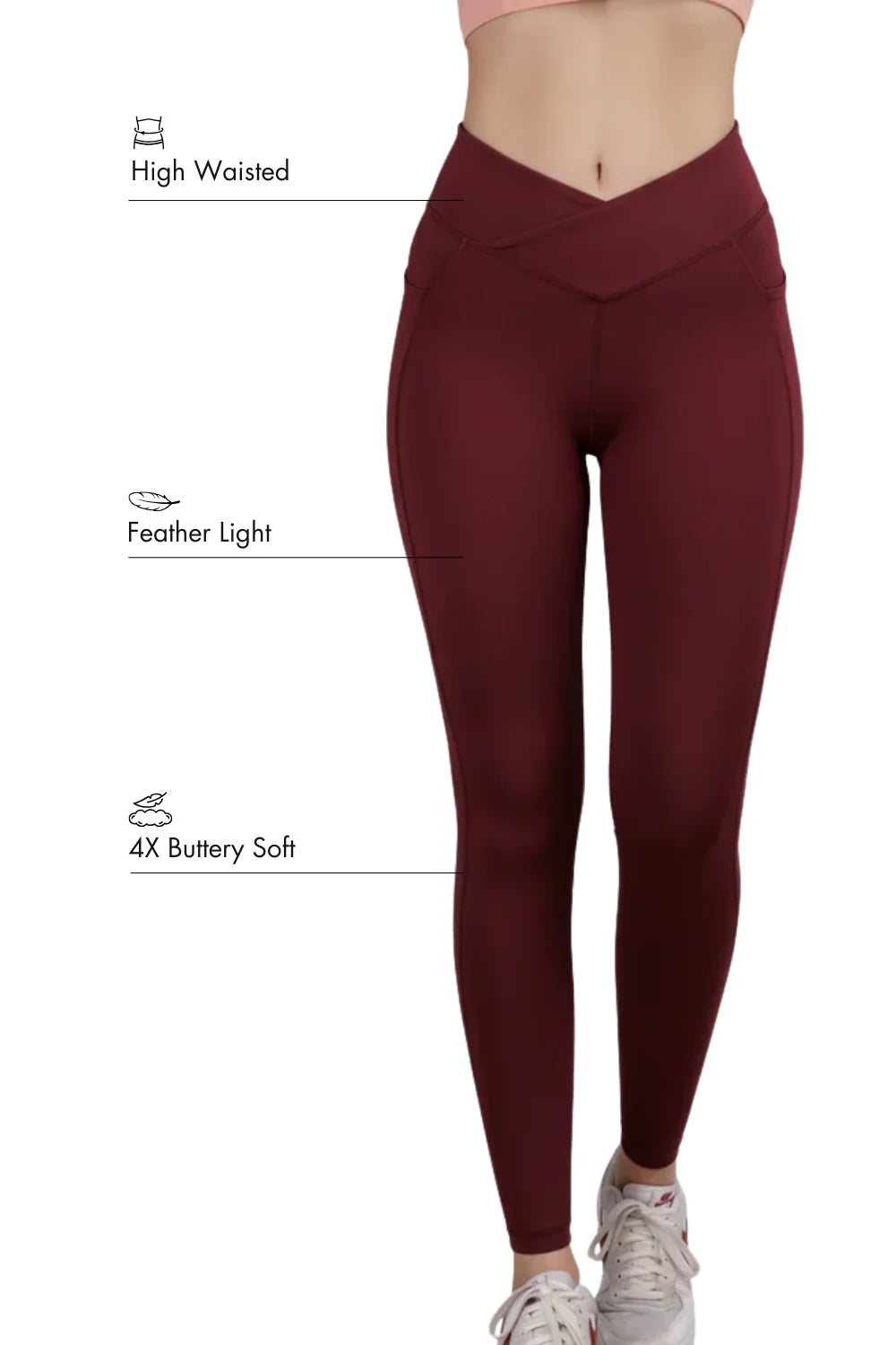 Carbon Crossband Legging (Sangria)