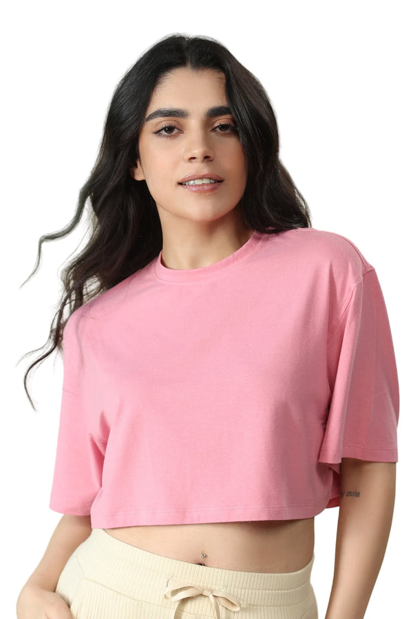 Bamboo Boxy Tee (Wild Rose)