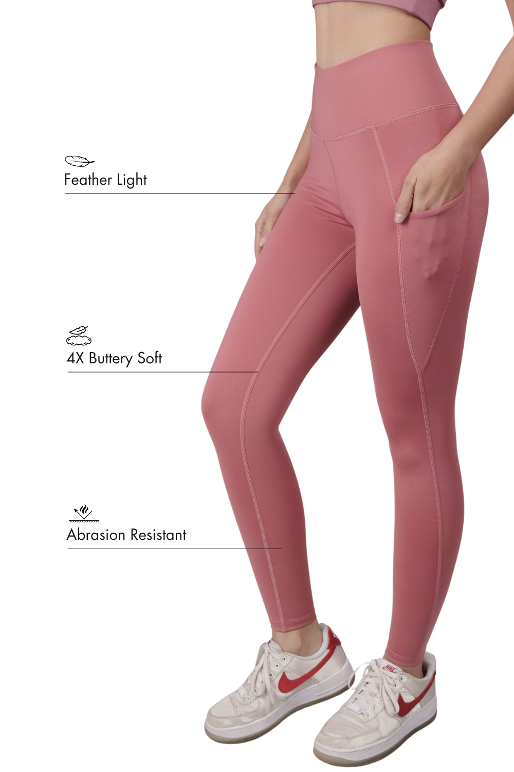 Carbon Utility Legging (2 Pockets) (Mauve Wood)