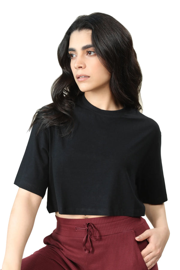 Bamboo Boxy Tee (Carbon Black)