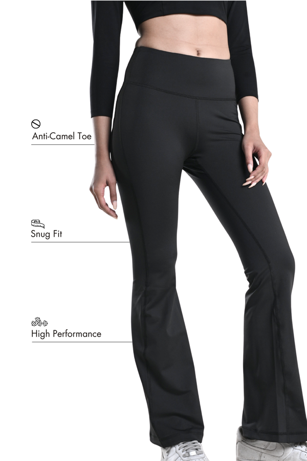 Flared Yoga Leggings (Bio-Poly Edition) (Coal Grey)