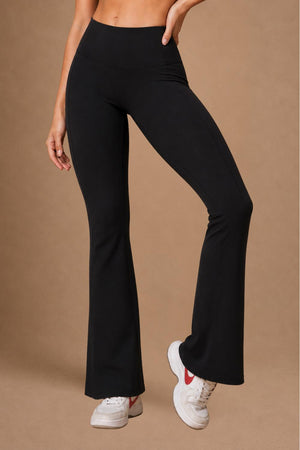 Flared Yoga Leggings (Bio-Poly Edition) (Carbon Black)