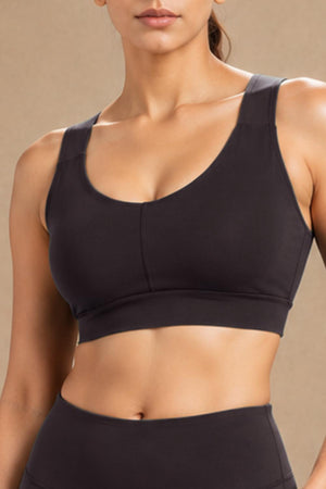 U-Neck Active Bra (Carbon Black)