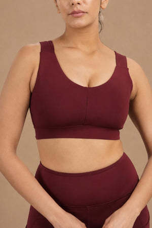 U-Neck Active Bra (Sangria)