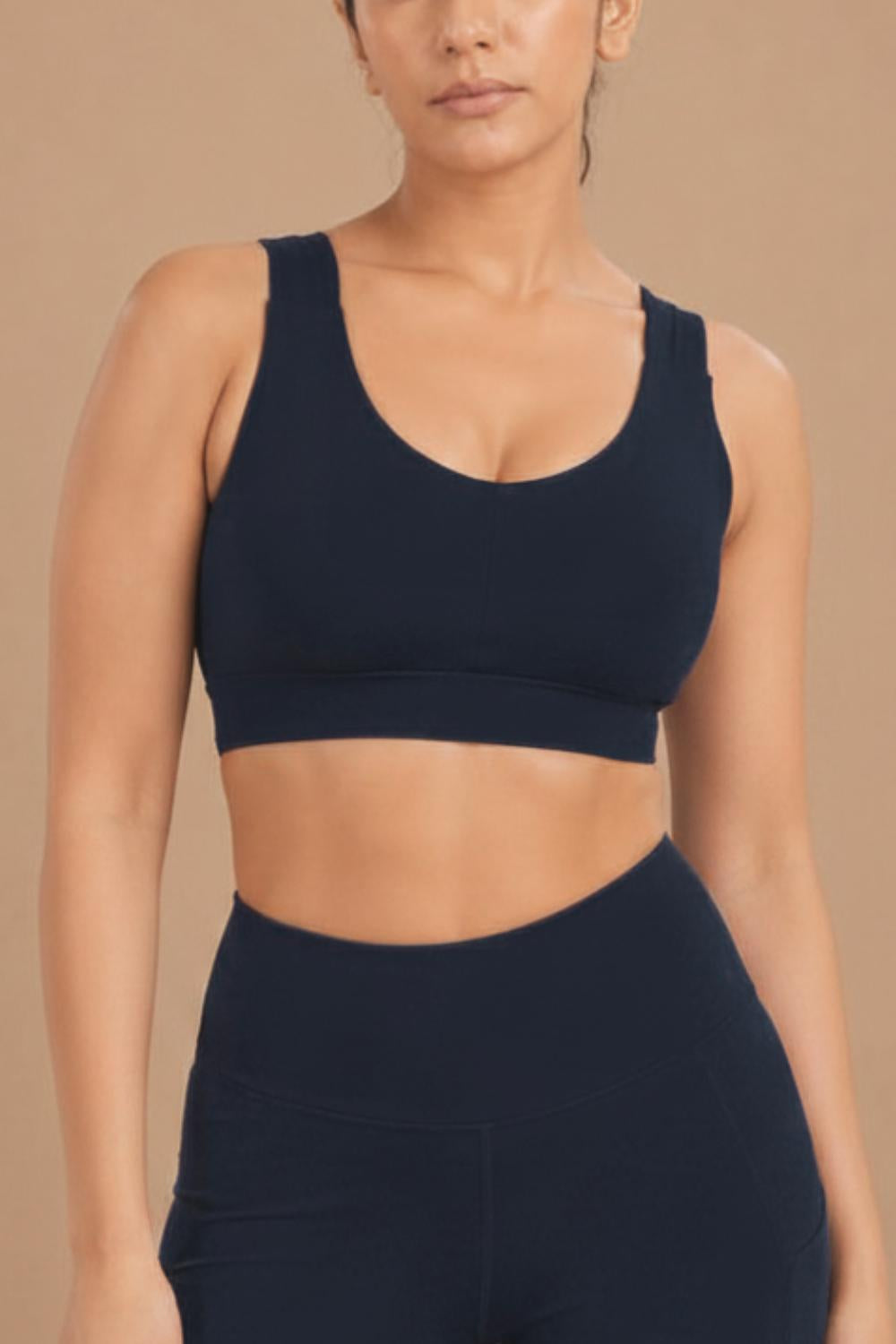 U-Neck Active Bra (Midnight Navy)