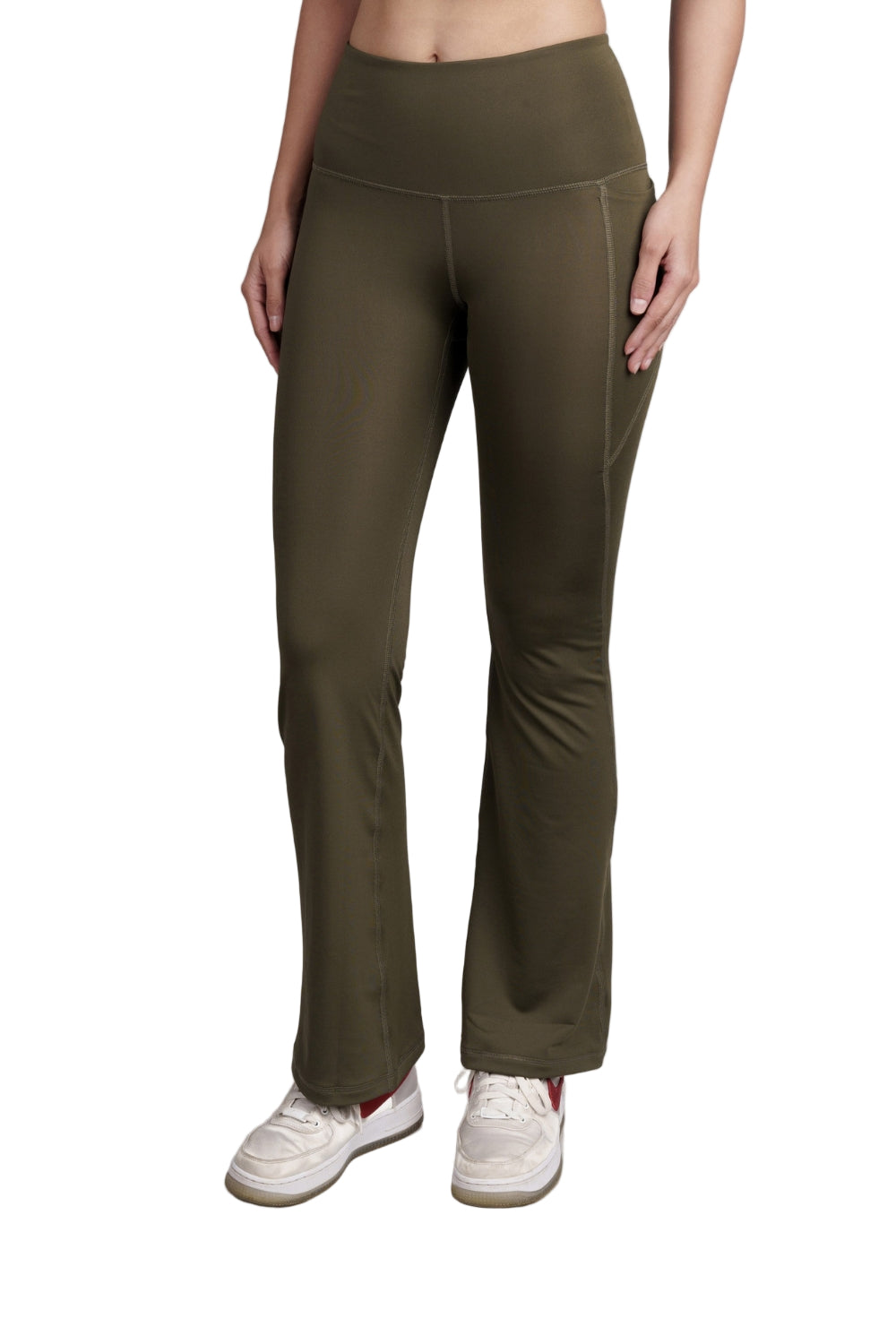 Flared Yoga Leggings (Bio-Poly Edition) (Sage Green)