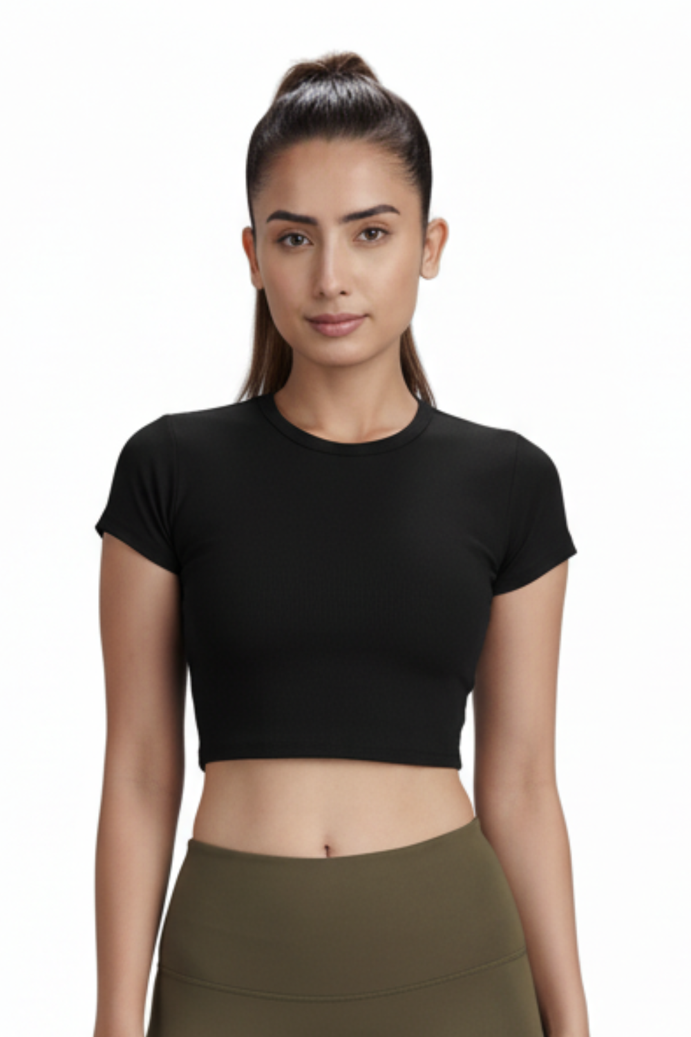 Bamboo Crop Top (Carbon Black)