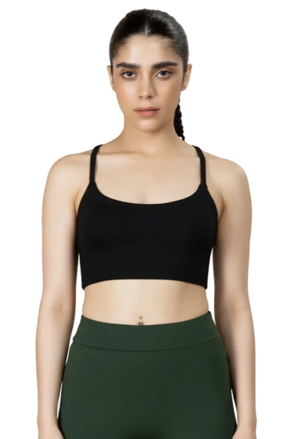 Bamboo Strappy Top (Carbon Black)