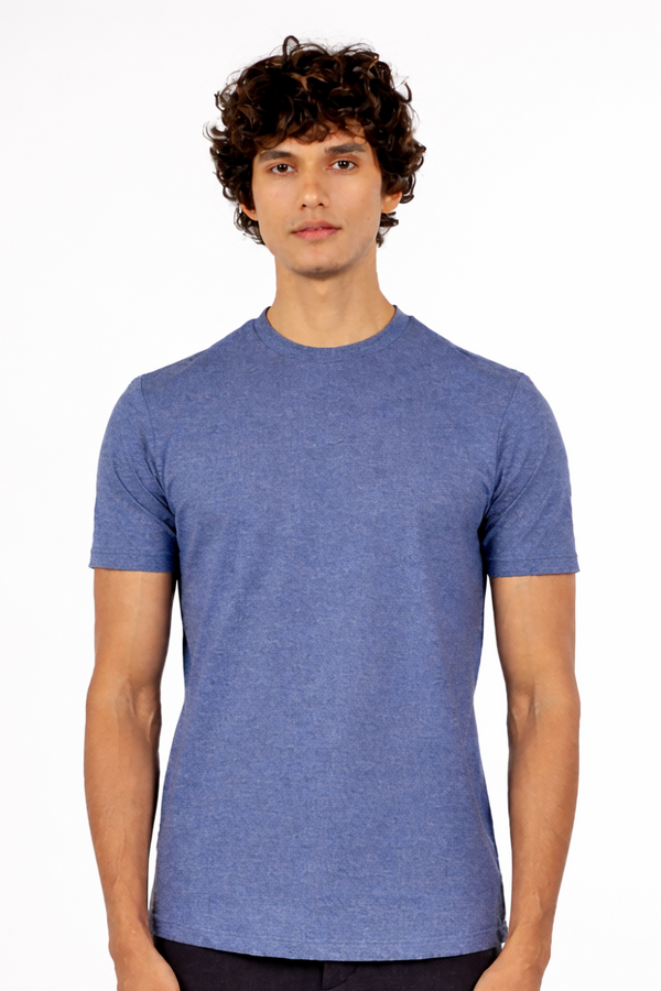 Carbon Heavyweight Melange T-Shirt – Sorona™ (Light Blue Melange)