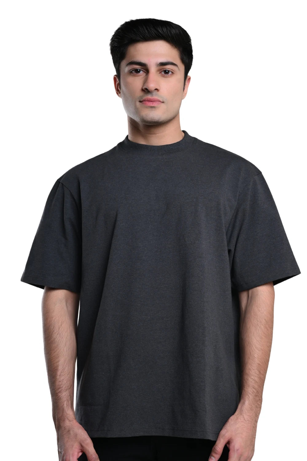 Oversized Carbon T-shirt (Charcoal Melange) - Printed