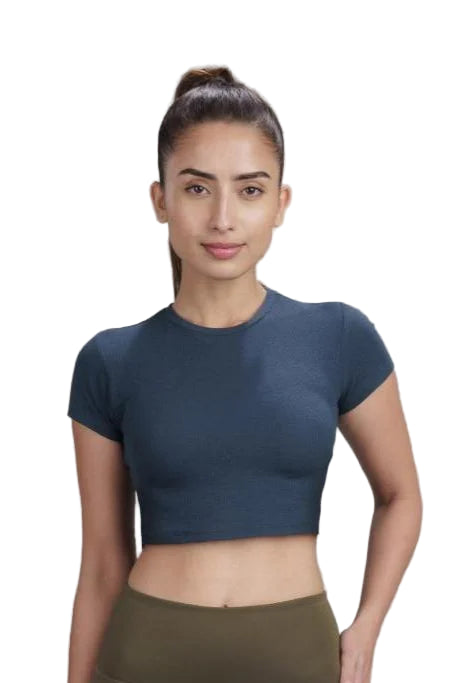 Bamboo Crop Top (Rustic Blue)