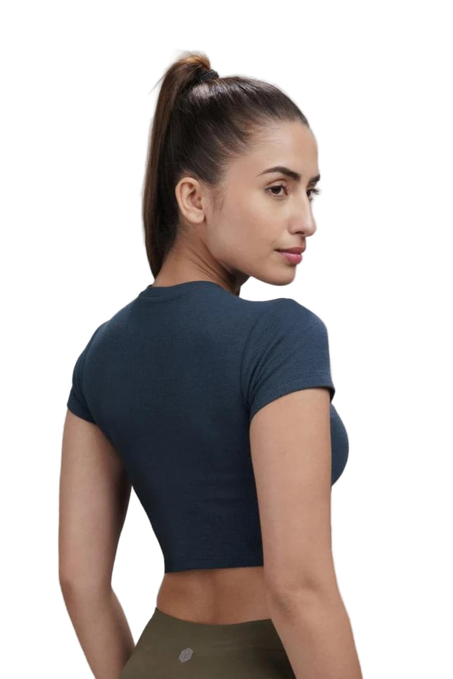 Bamboo Crop Top (Rustic Blue)