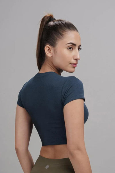 Bamboo Crop Top (Rustic Blue)