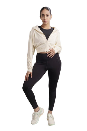 Women’s Cropped Hoodie – Organic Cotton (Butterscotch)