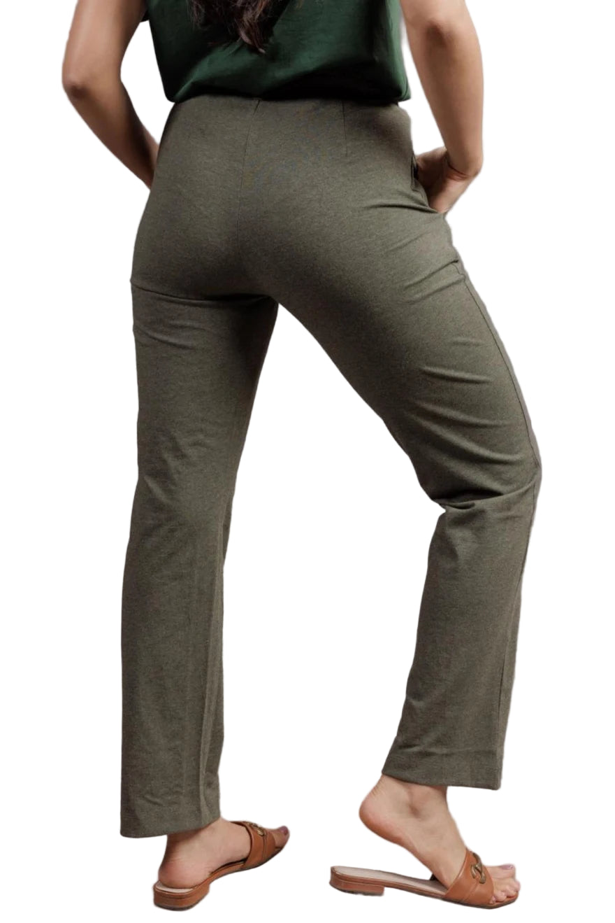 Women’s All Day Work Pants – SORONA® Stretch Trousers (220 GSM) (Forest Melange)
